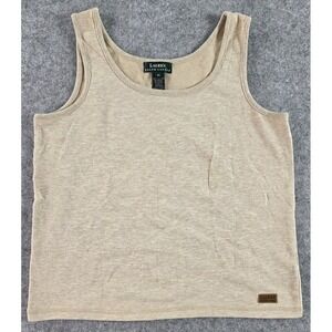 VTG Lauren Ralph Lauren Beige Tank Top Knit Sleeveless Top (USA)